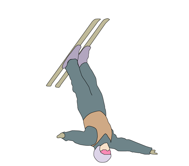 upside down skier