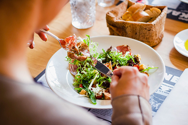 eating salad