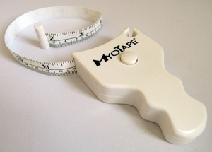 The AccuFitness MyoTape Body Tape Measure we used to measure the